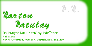 marton matulay business card